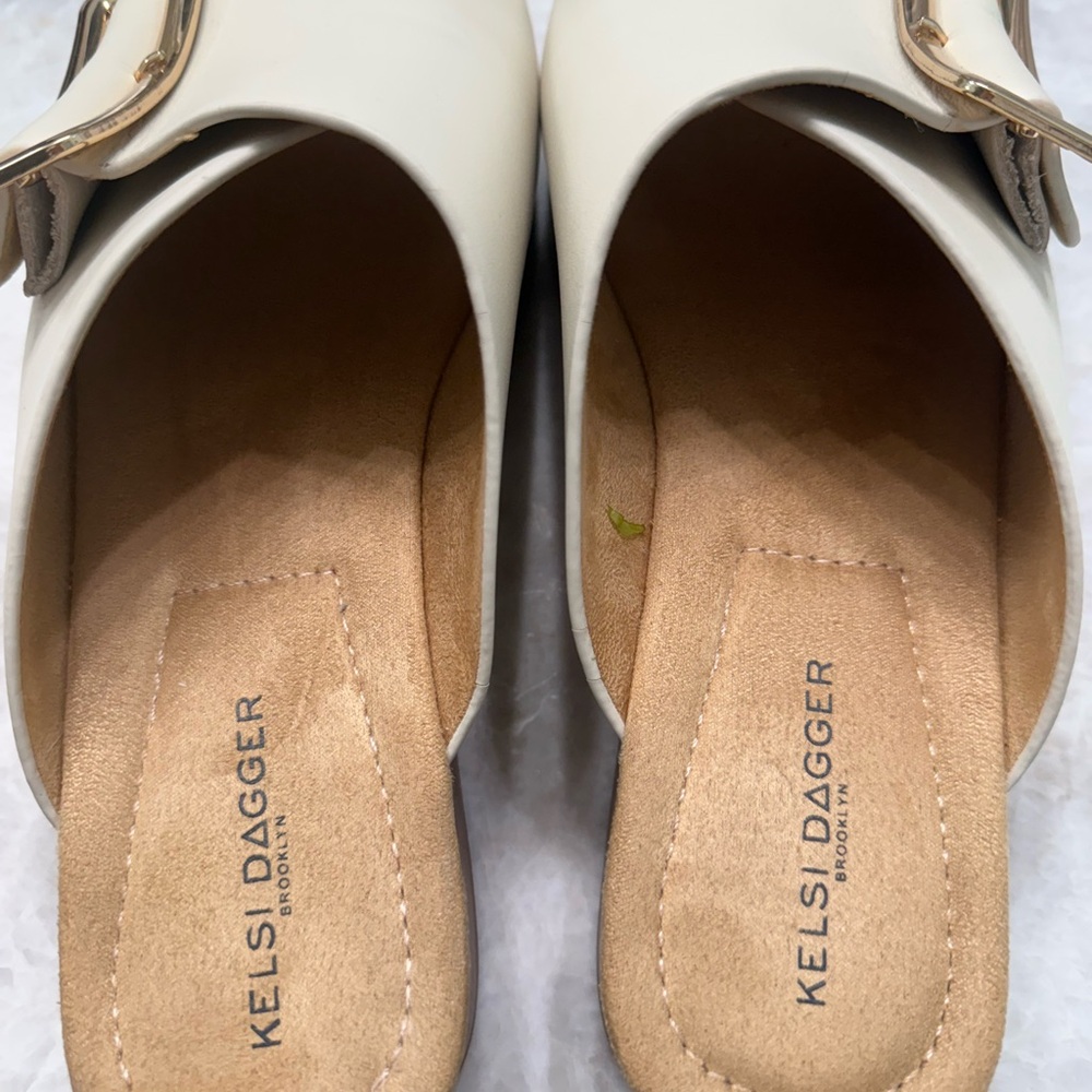 Kelsi Dagger White Platform Mules
